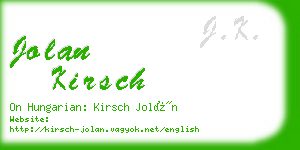 jolan kirsch business card